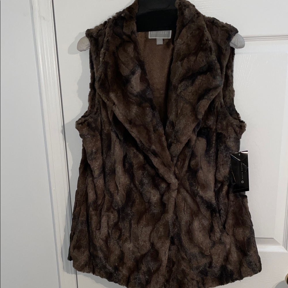 Guillaume Faux Fur Vest in Brown and Black